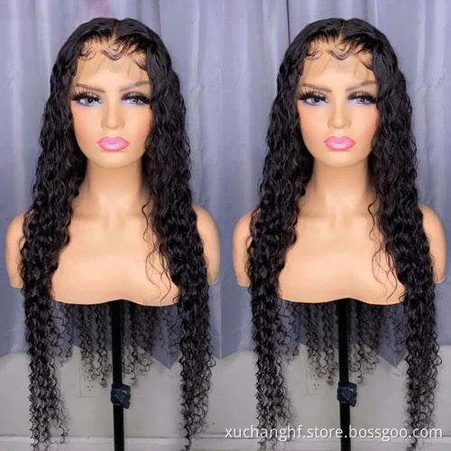 4x4 5x5 Lace Closure Human Hair Wigs,Transparent Swiss Lacefront Wigs,180 Density 13x4 13x6 Deep Wave Hd Lace Frontal Wig